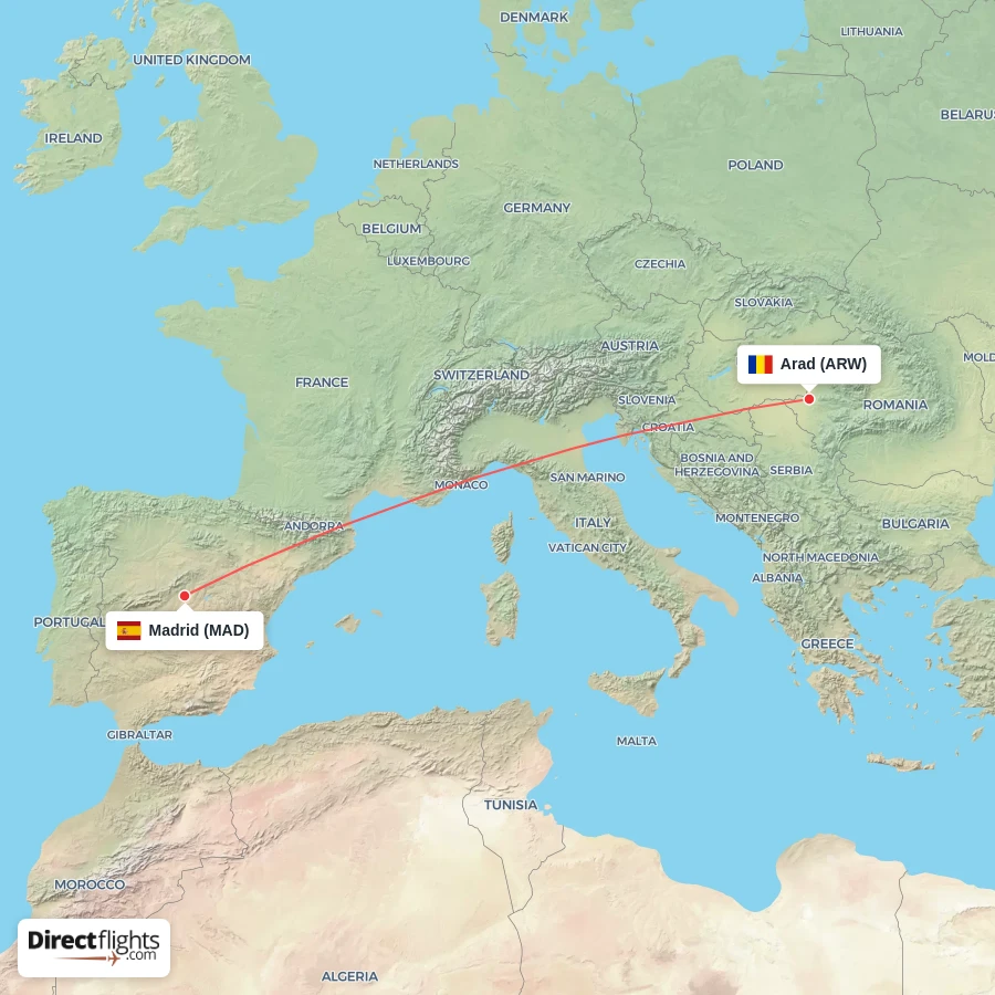 ARW - MAD route map