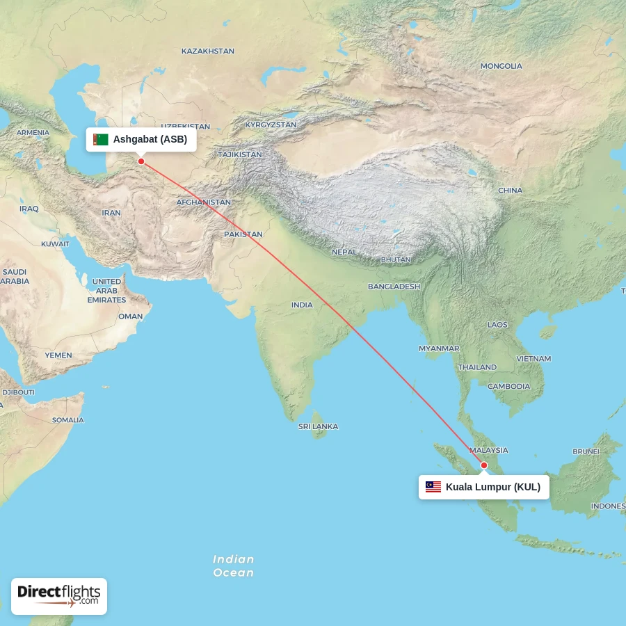ASB - KUL route map