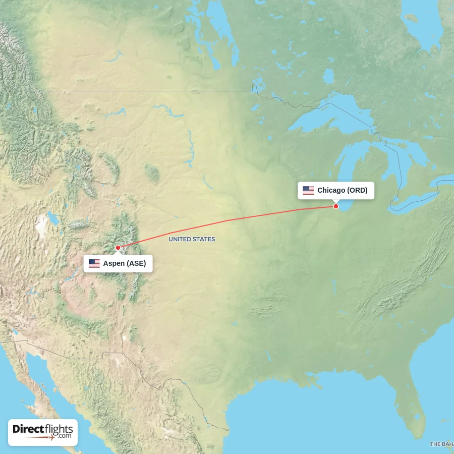 ASE - ORD route map