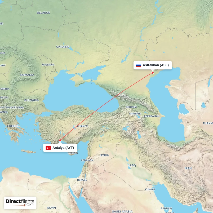 ASF - AYT route map