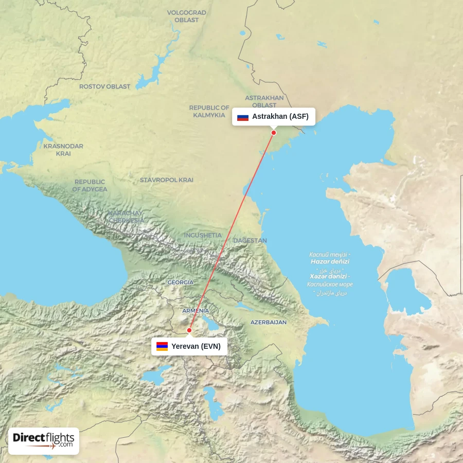 ASF - EVN route map