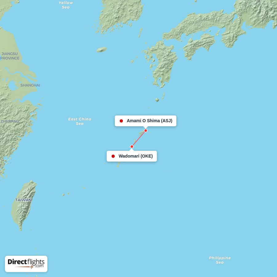 ASJ - OKE route map