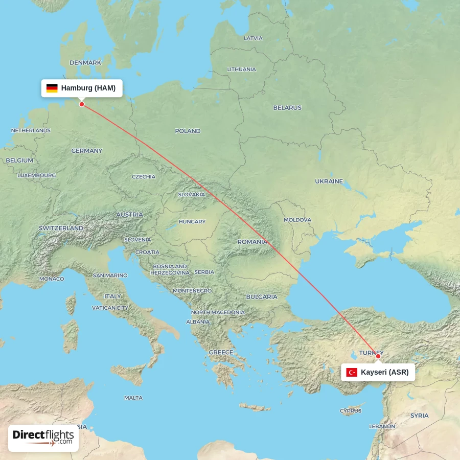 ASR - HAM route map