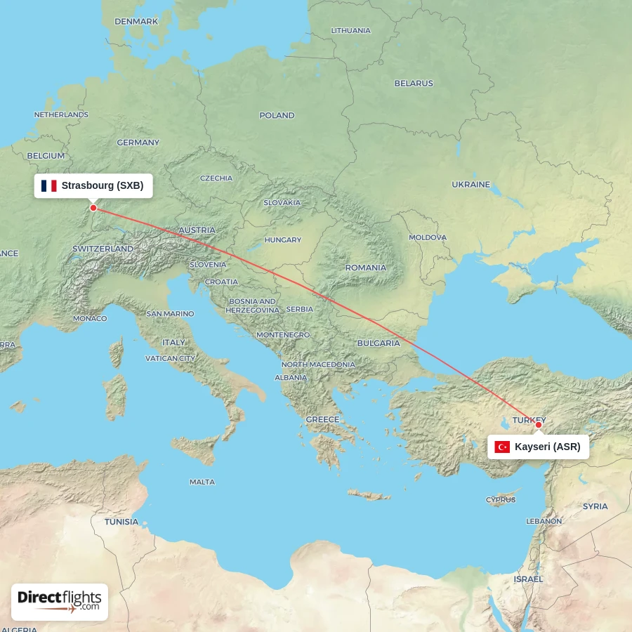 ASR - SXB route map