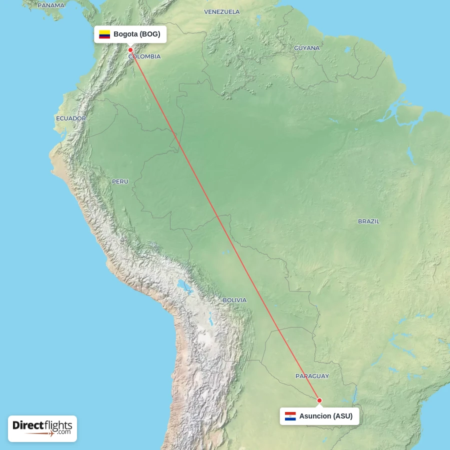 ASU - BOG route map