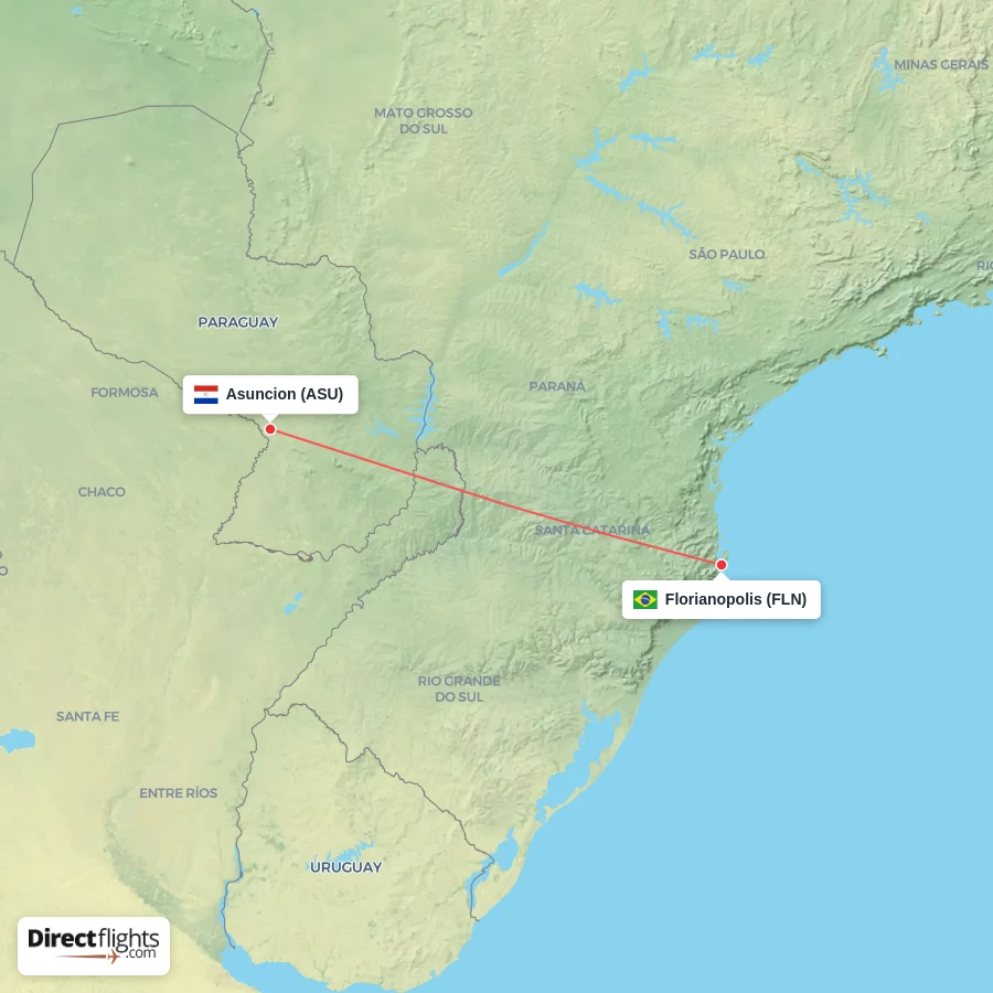 ASU - FLN route map