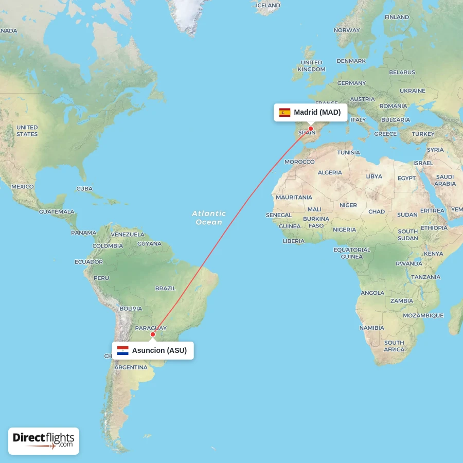 ASU - MAD route map