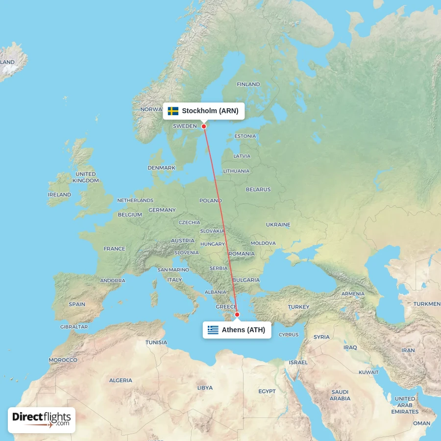 ATH - ARN route map