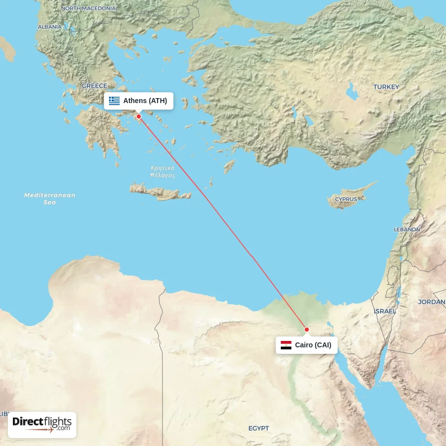 ATH - CAI route map
