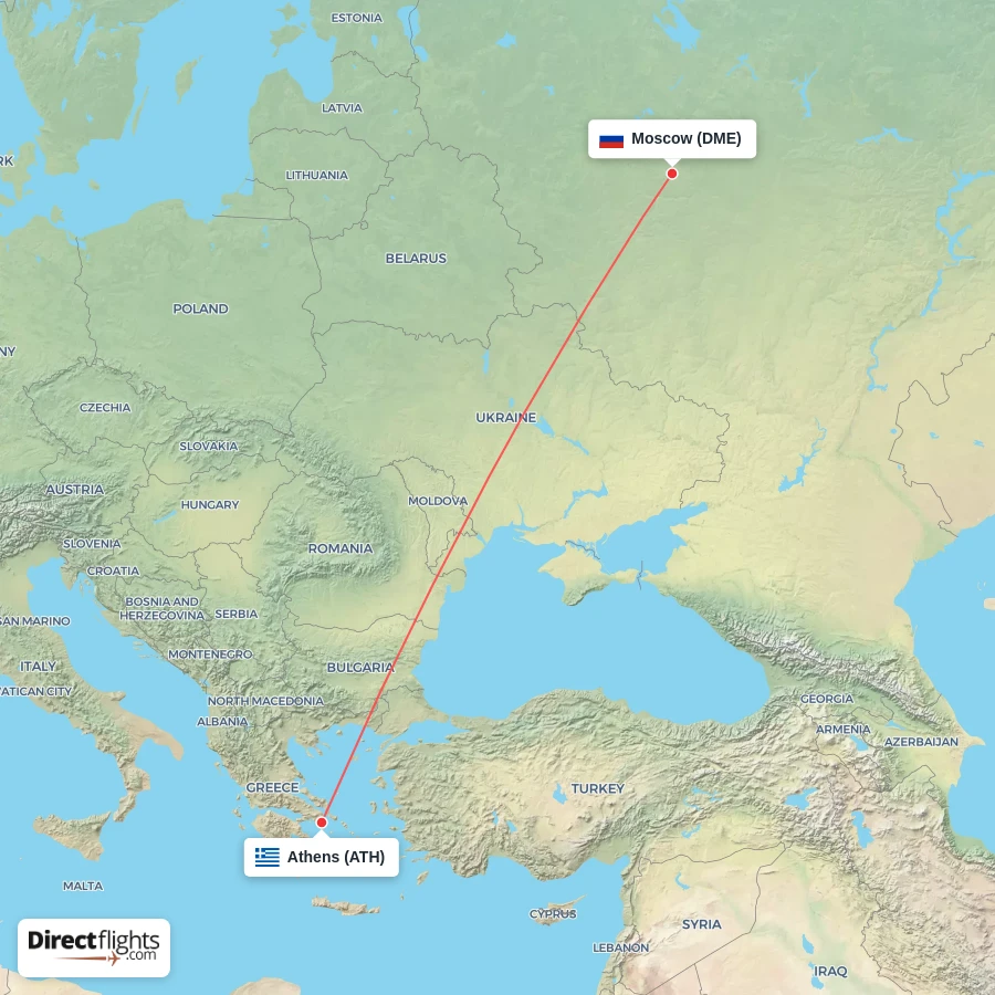 ATH - DME route map