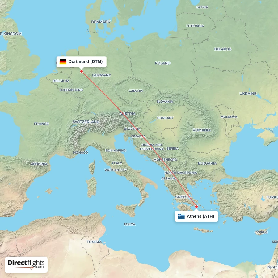 ATH - DTM route map