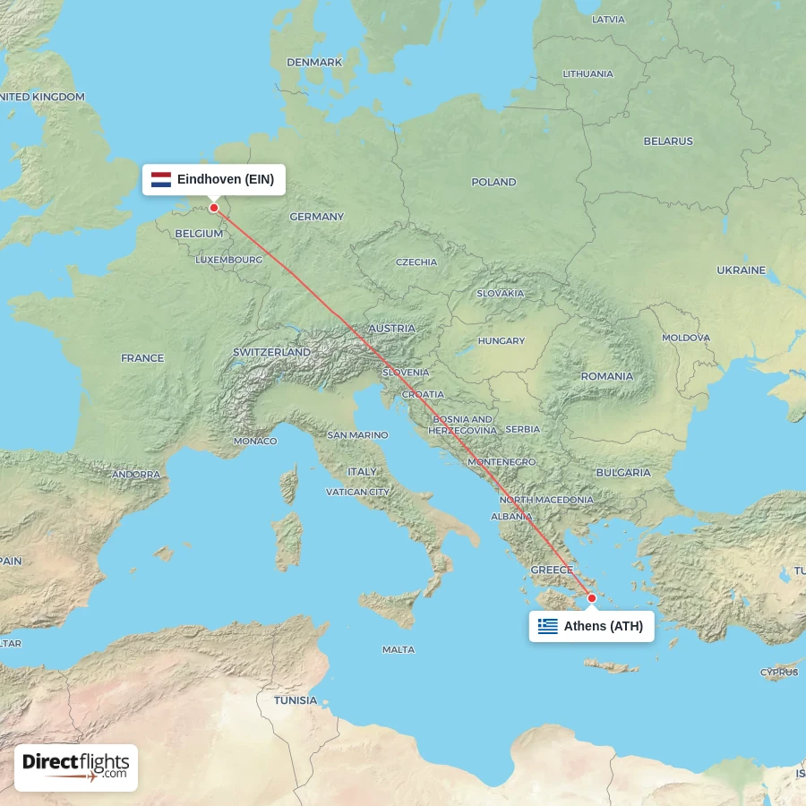 ATH - EIN route map