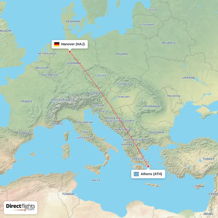 ATH - HAJ route map