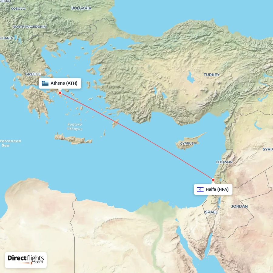 ATH - HFA route map