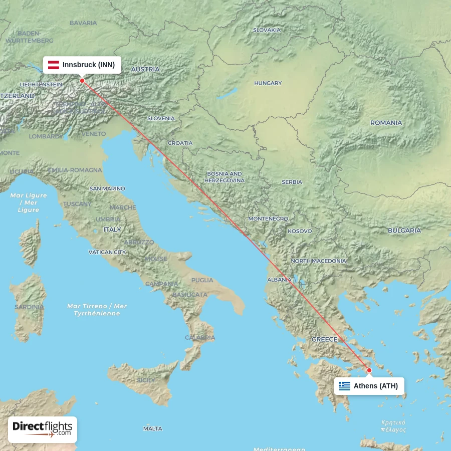 ATH - INN route map
