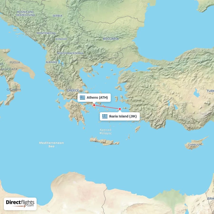 ATH - JIK route map