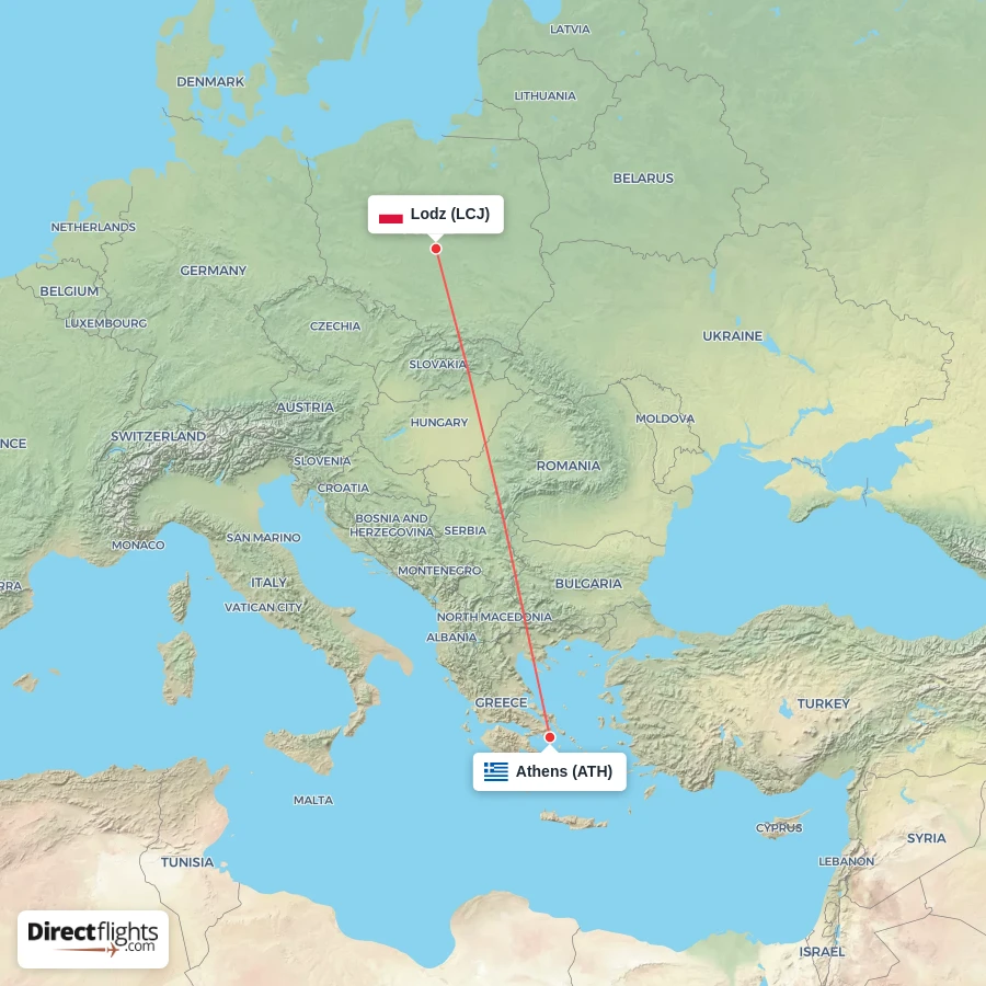 ATH - LCJ route map
