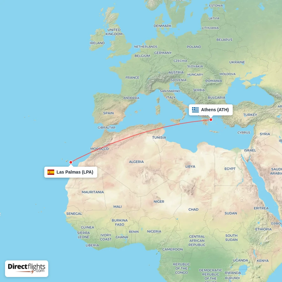 ATH - LPA route map