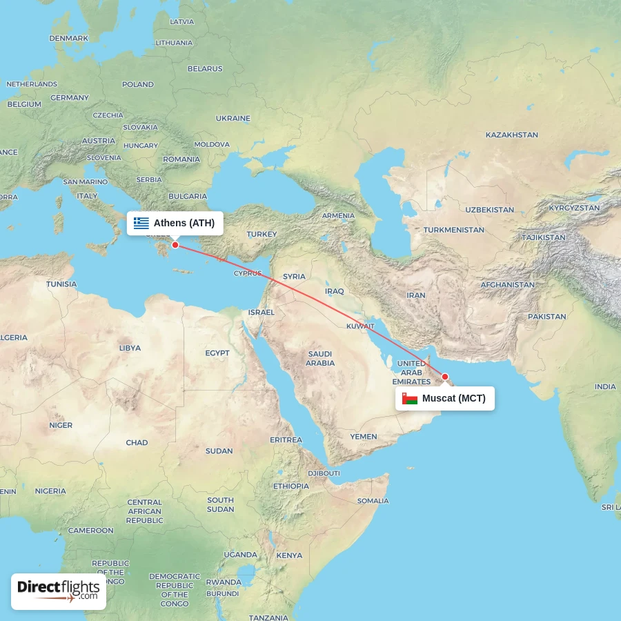 ATH - MCT route map