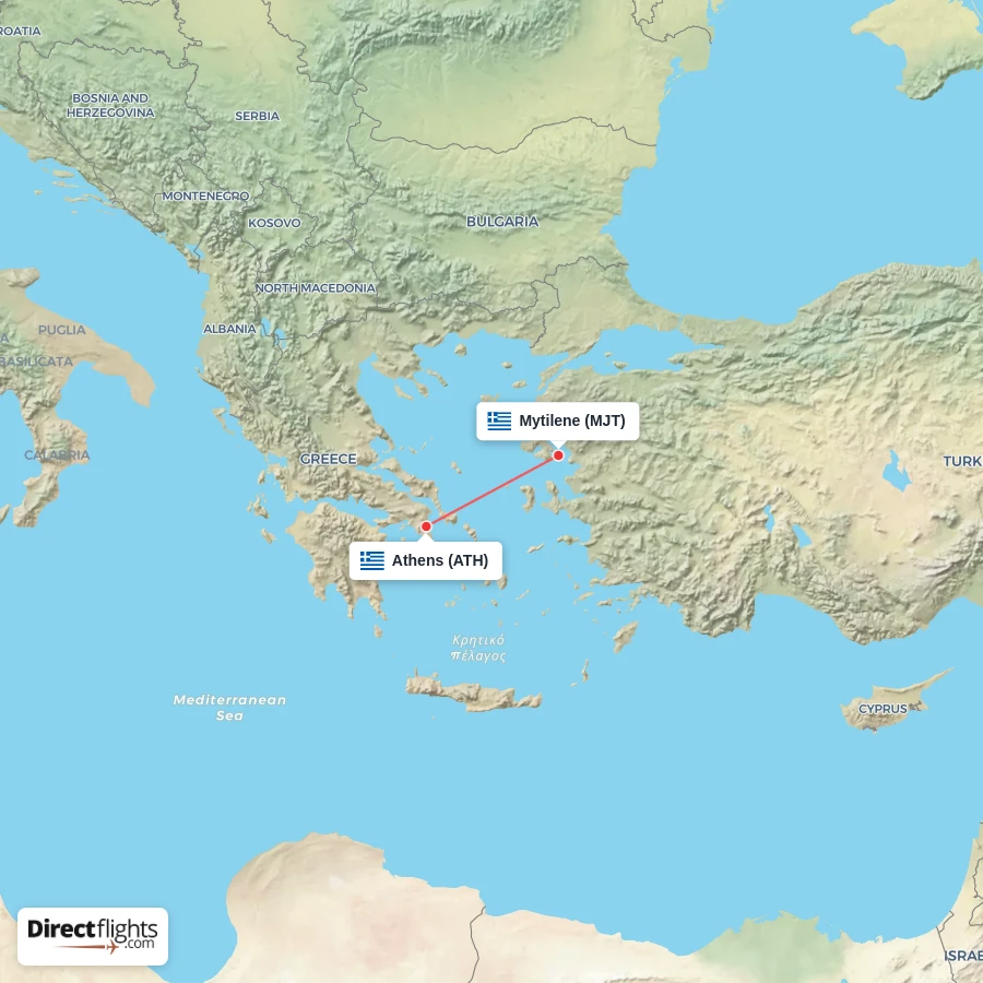 ATH - MJT route map