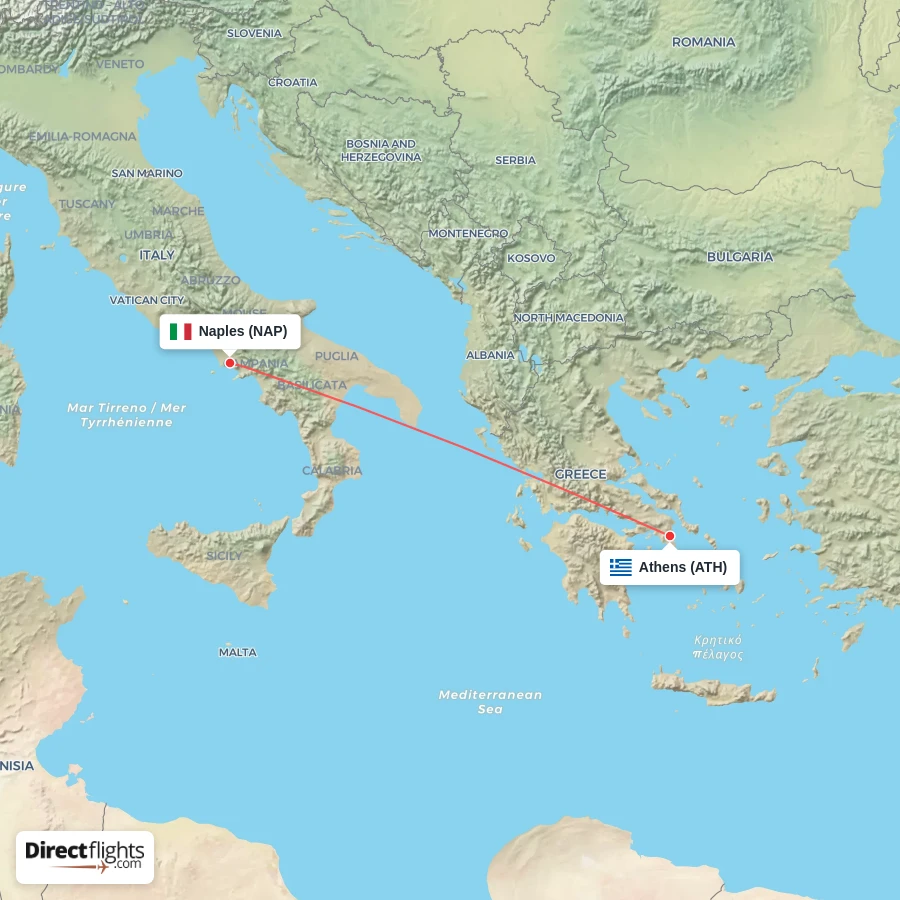 ATH - NAP route map