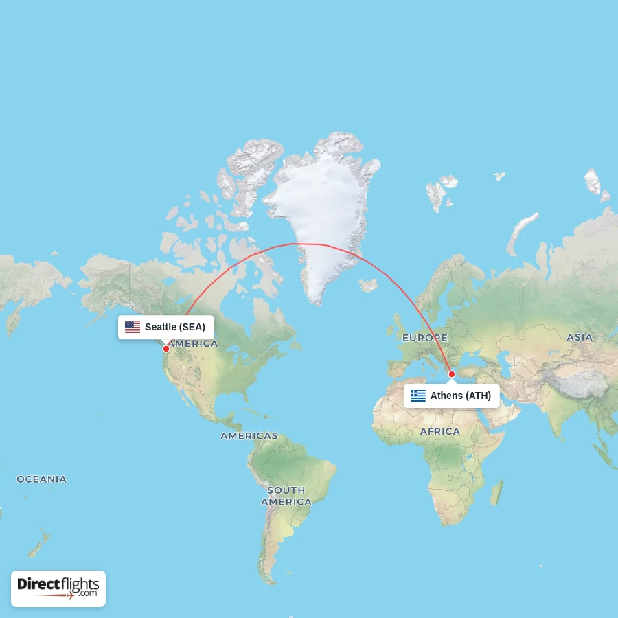ATH - SEA route map