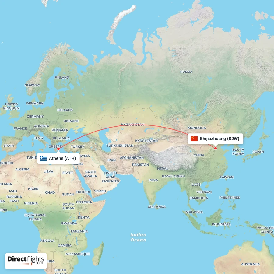 ATH - SJW route map