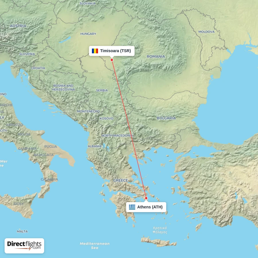 ATH - TSR route map