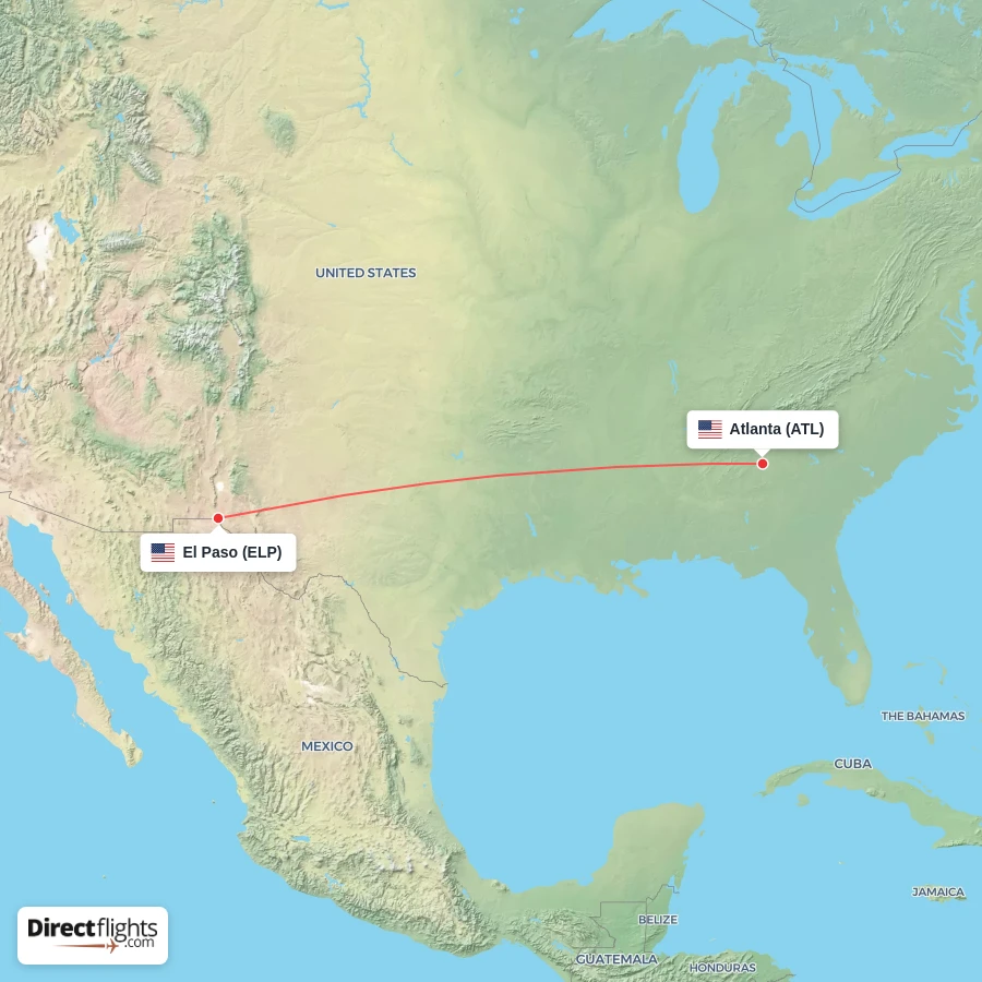 ATL - ELP route map