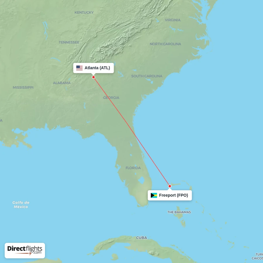 ATL - FPO route map