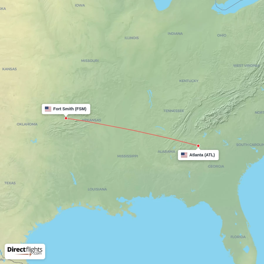 ATL - FSM route map