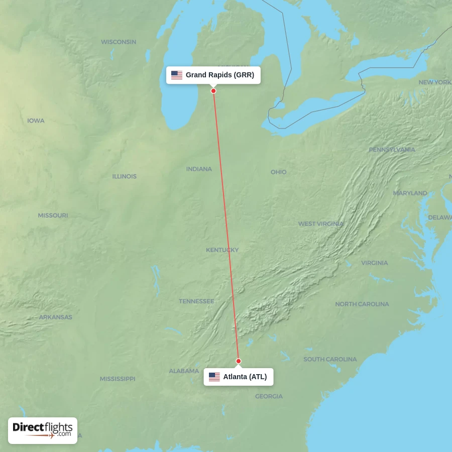 ATL - GRR route map