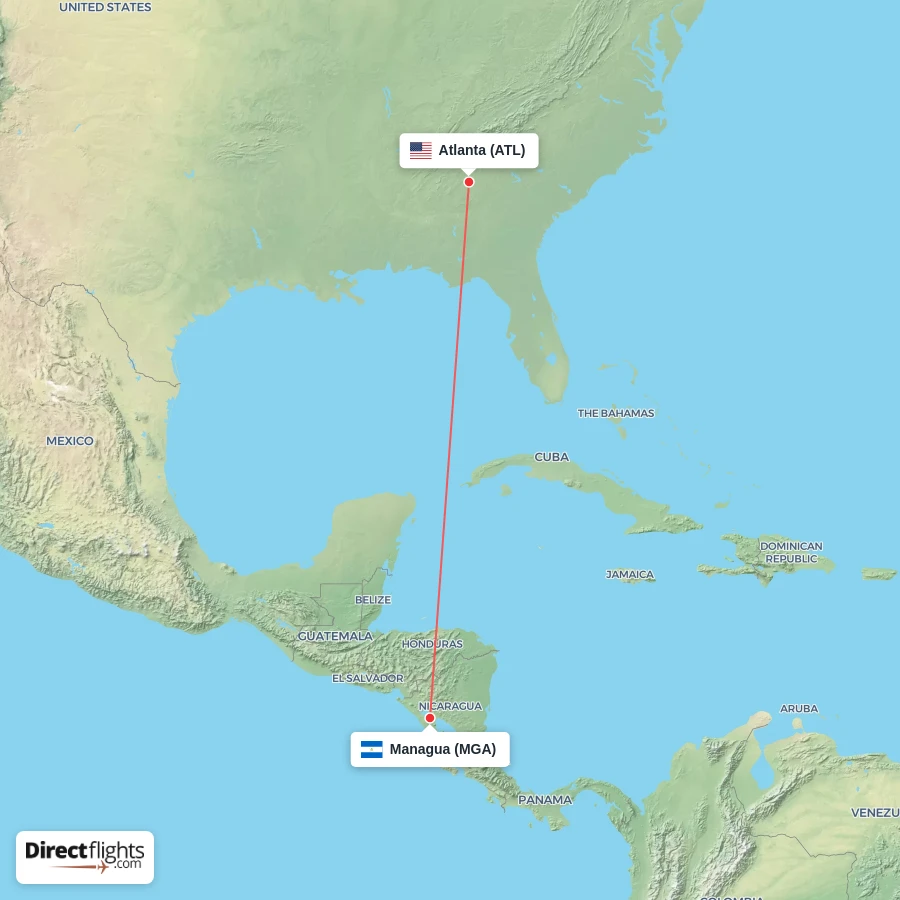 ATL - MGA route map