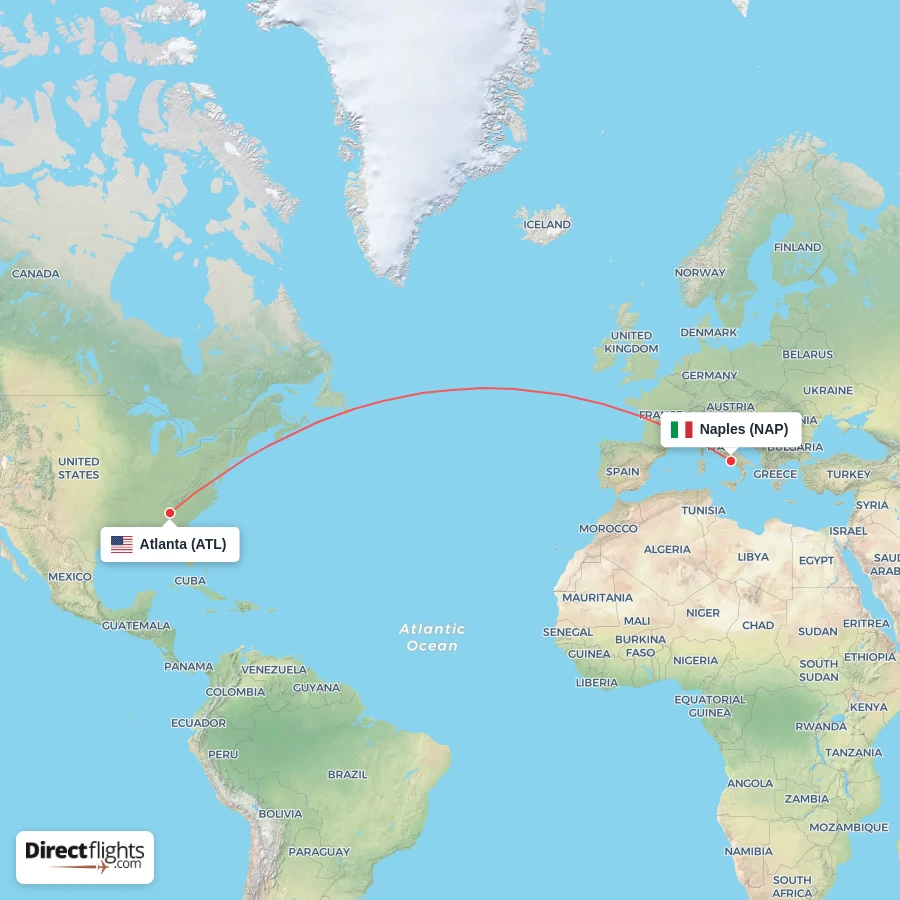 ATL - NAP route map