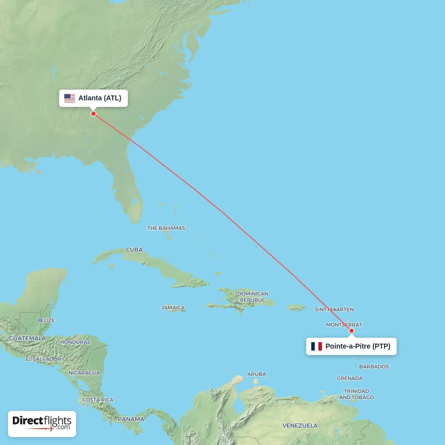 ATL - PTP route map