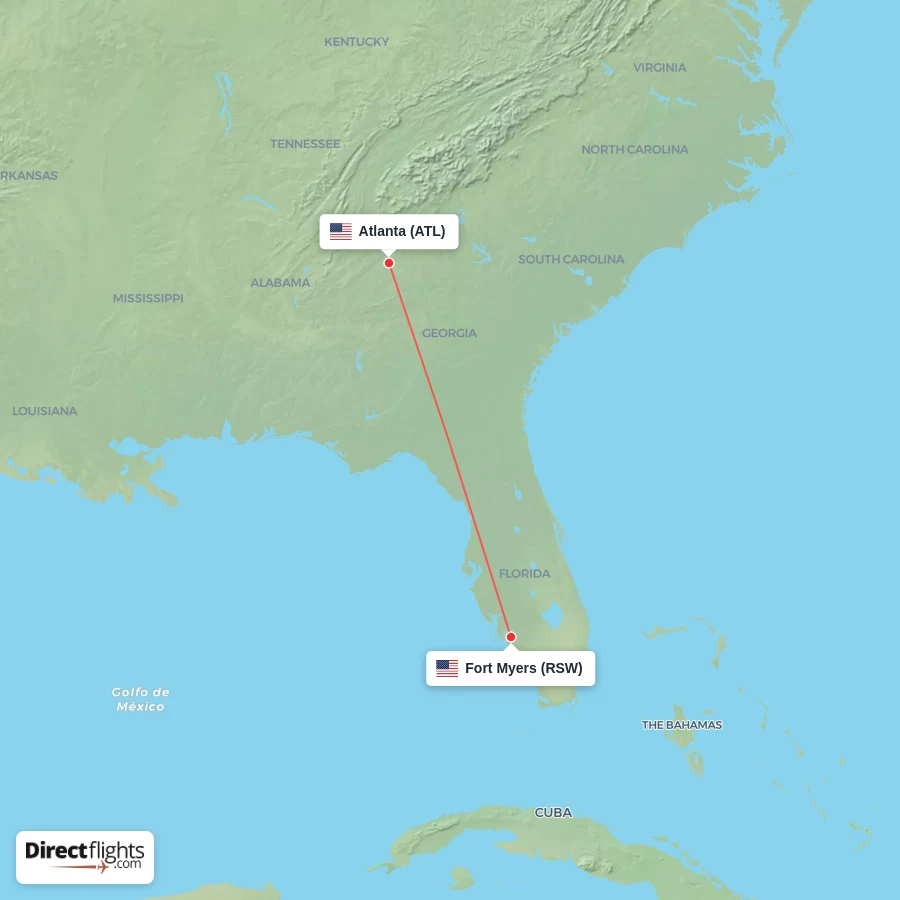 ATL - RSW route map