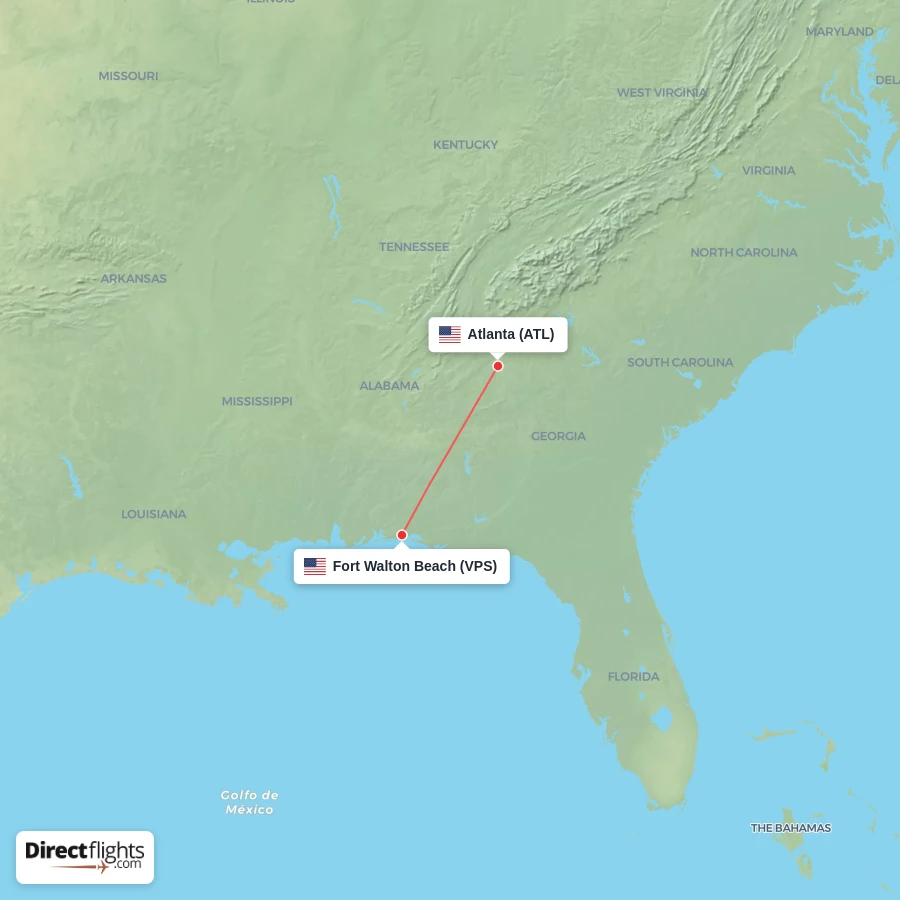ATL - VPS route map