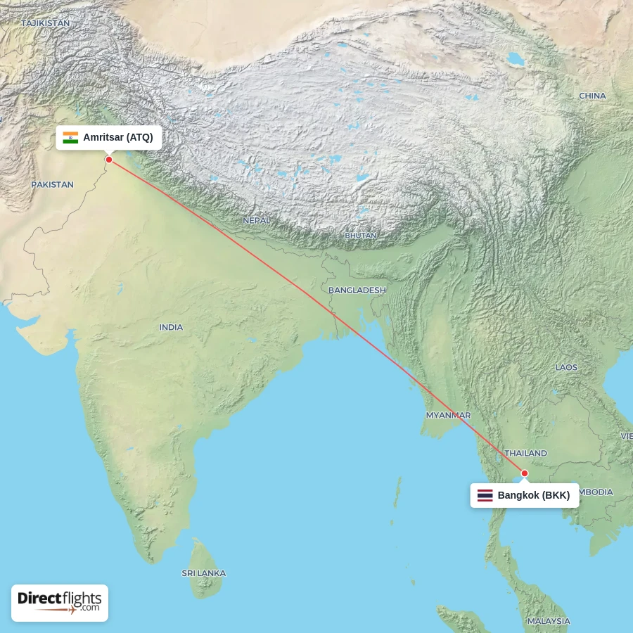 ATQ - BKK route map