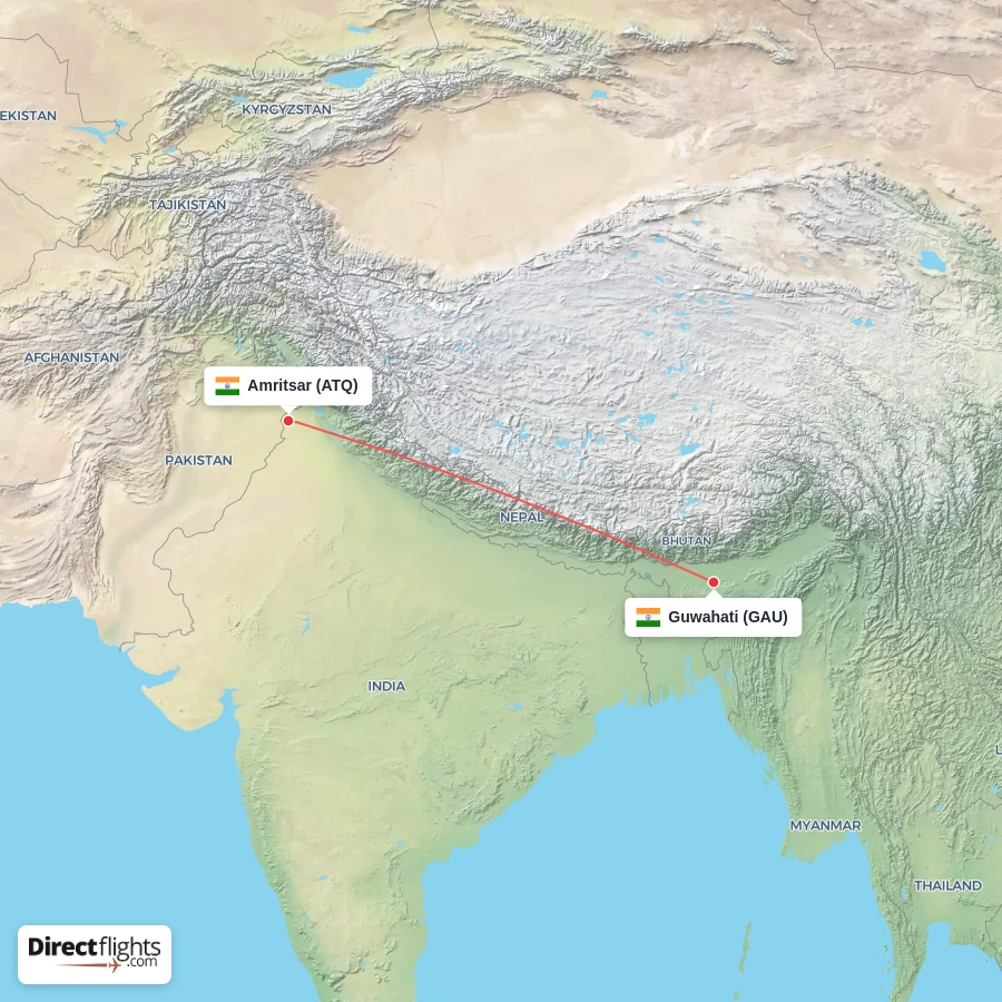 ATQ - GAU route map