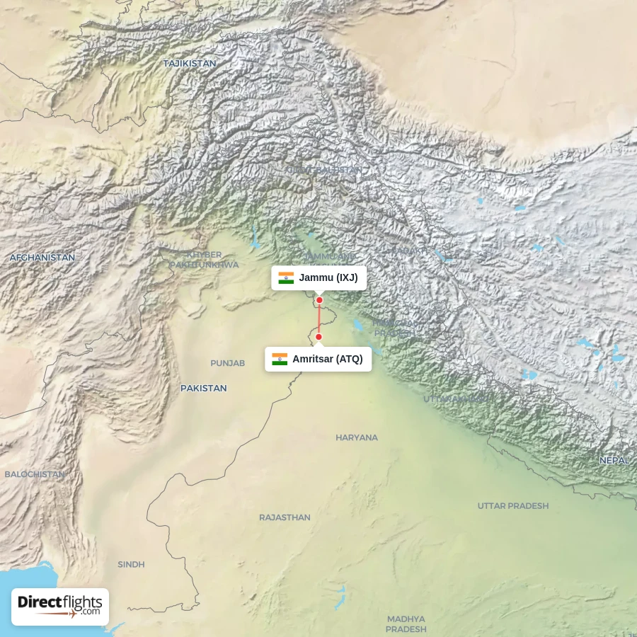 ATQ - IXJ route map