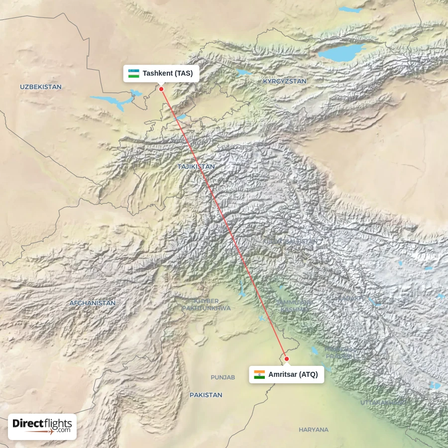 ATQ - TAS route map