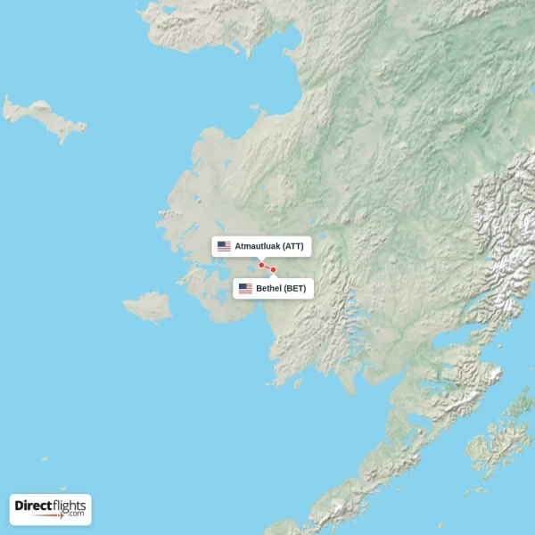 Atmautluak - Bethel direct flight map