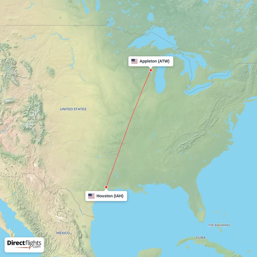 ATW - IAH route map