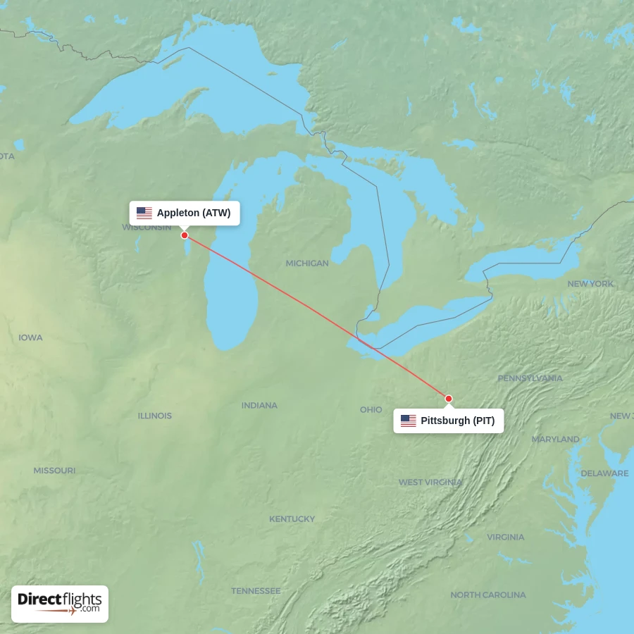 ATW - PIT route map