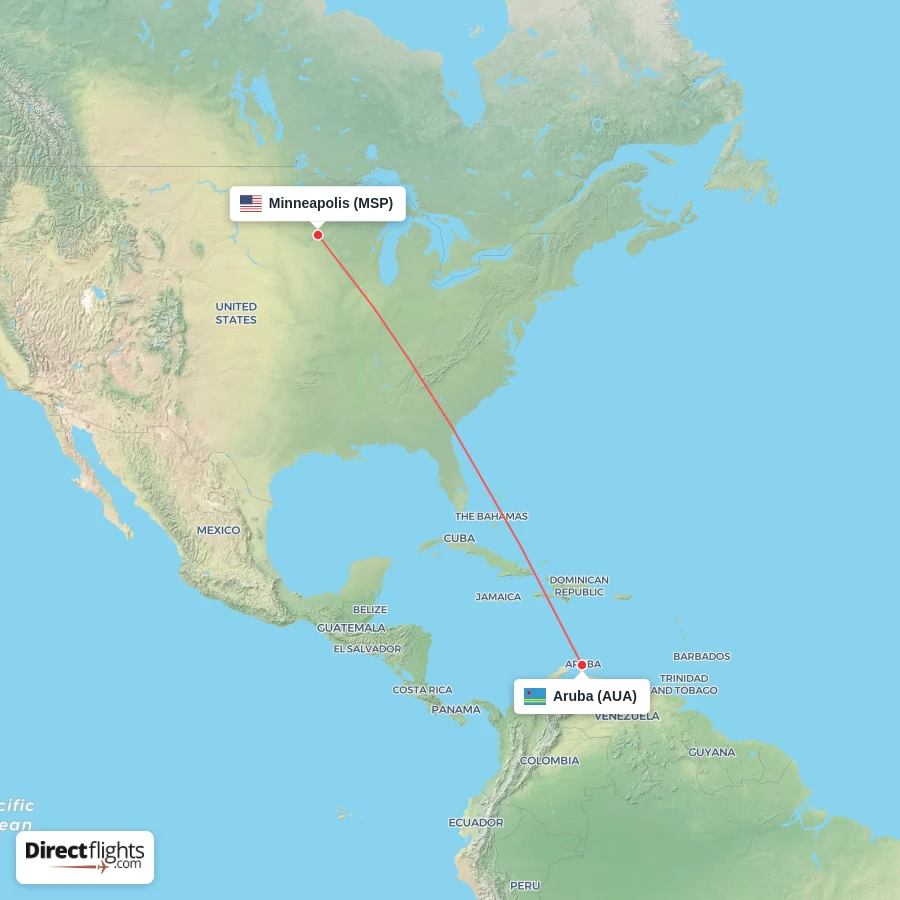 AUA - MSP route map
