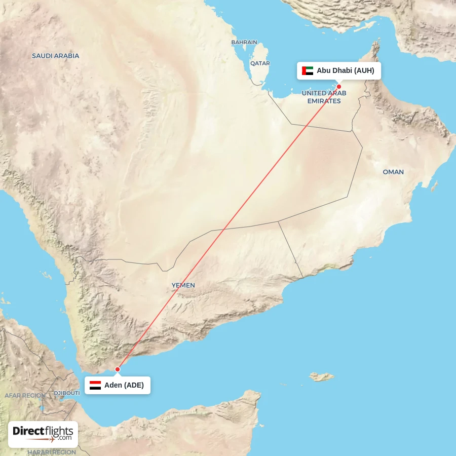 AUH - ADE route map