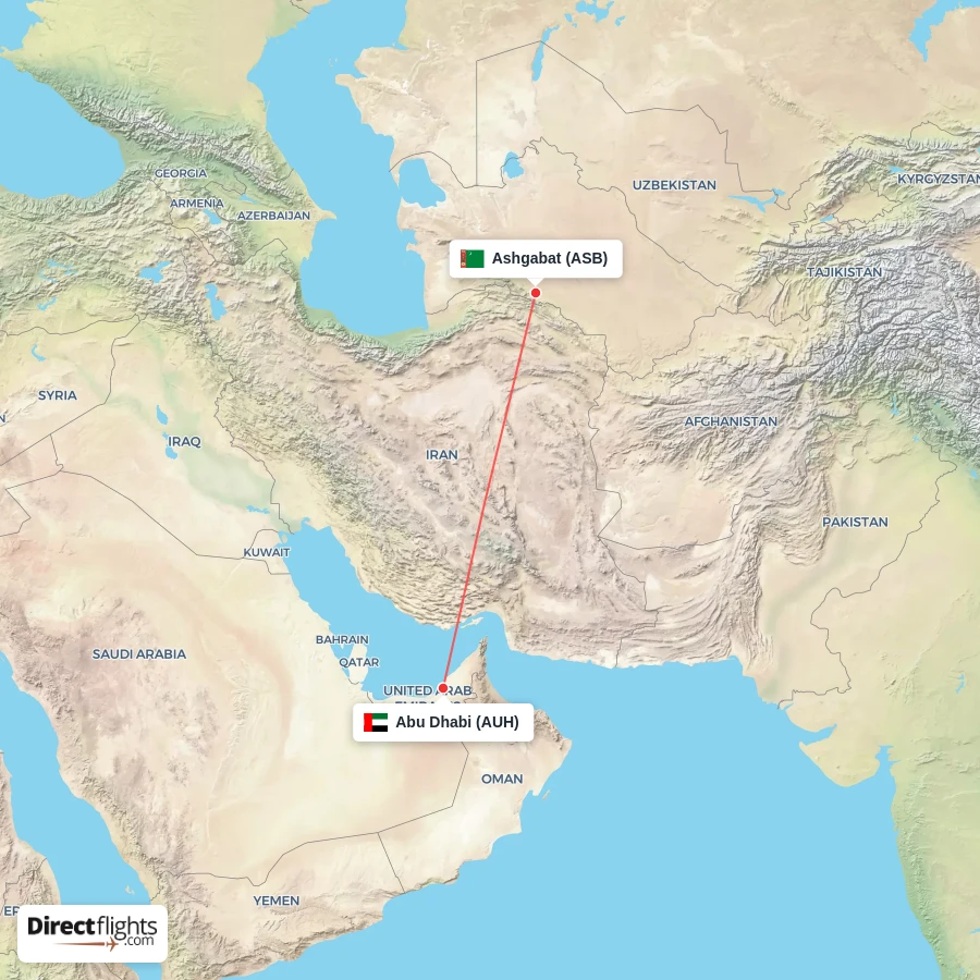 AUH - ASB route map
