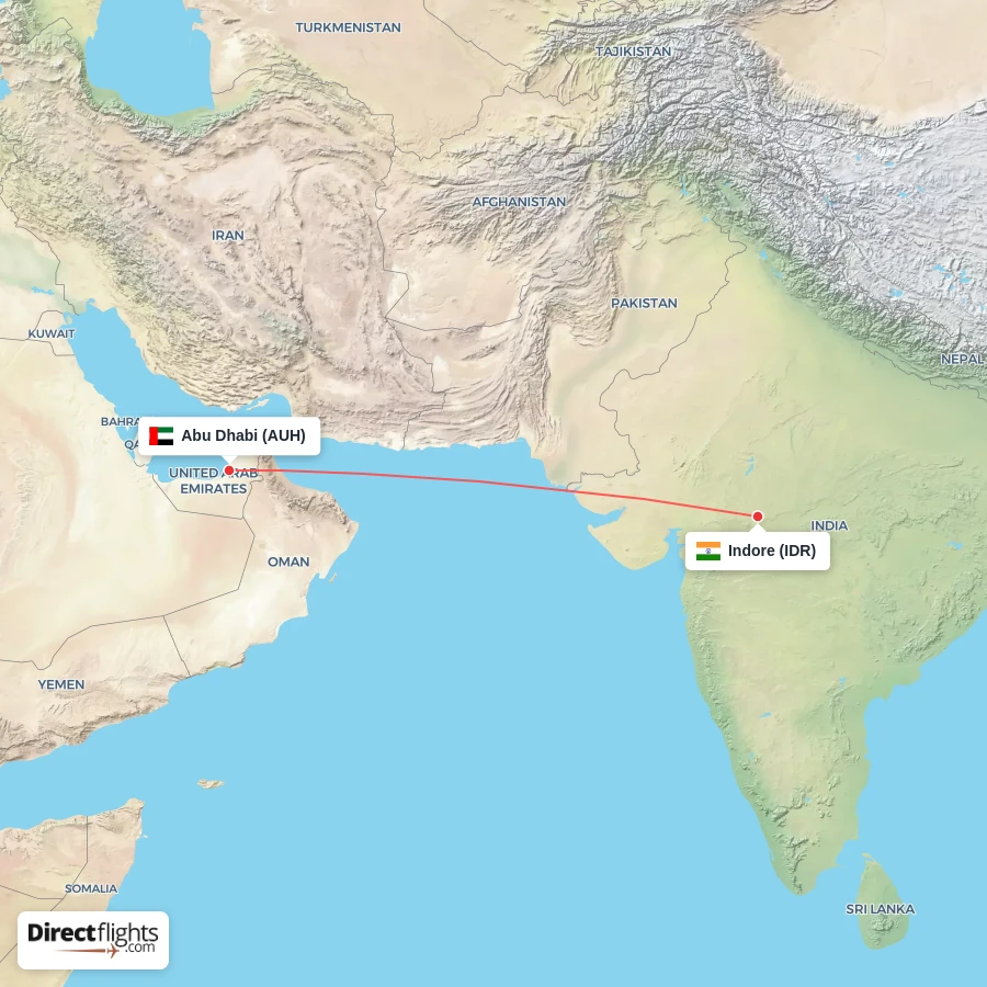 AUH - IDR route map