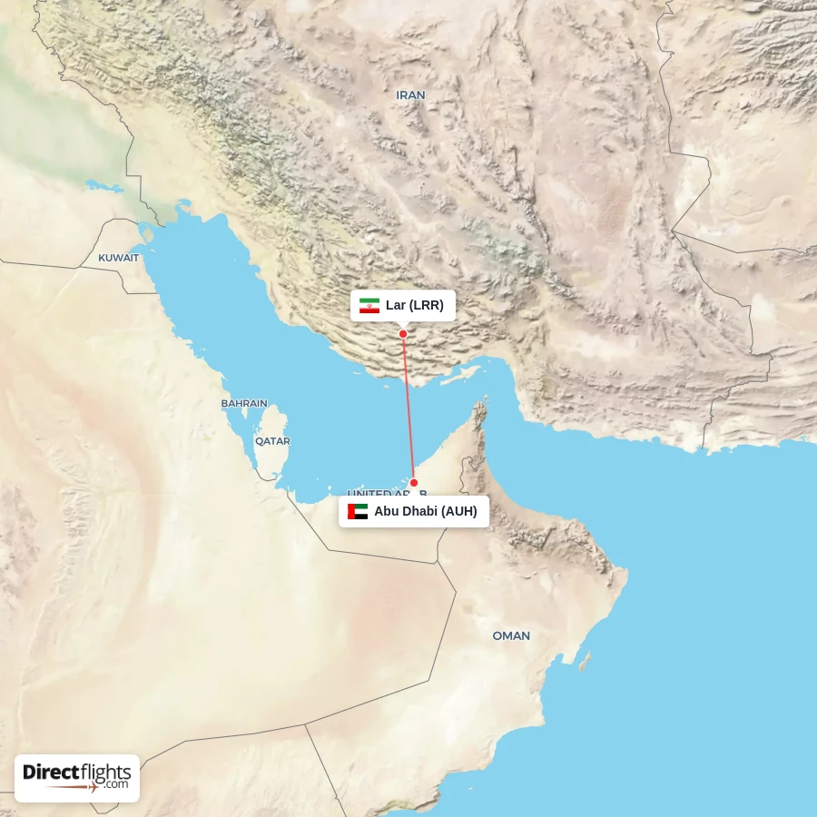 AUH - LRR route map