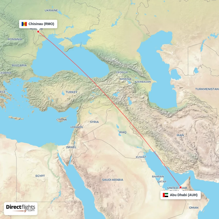 AUH - RMO route map